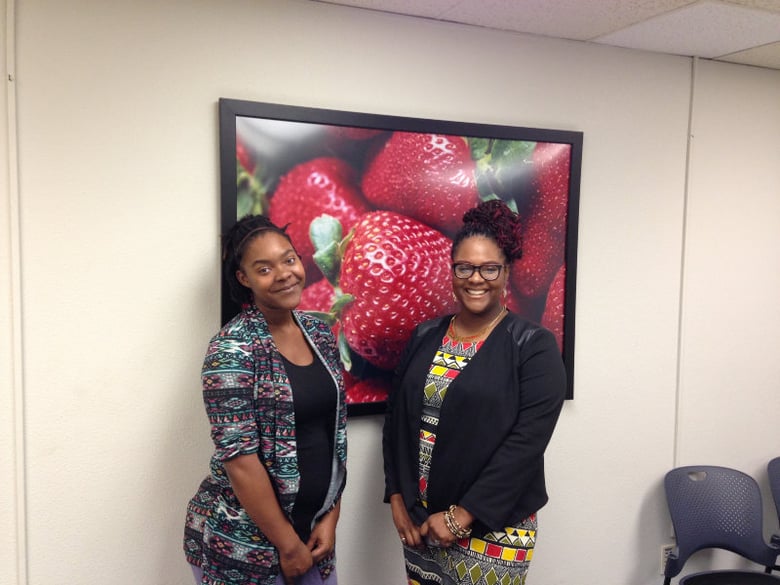 Ladeitra Liggins and Kealah Reyes at the Oak Park Community Center. 